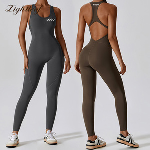 Phụ Nữ Của Yoga Bodysuit Với Loose Chân Một Mảnh Tummy Kiểm Soát Jumpsuit Với Trở Lại Lỗ Rompers Thể Thao Workout Playsuits - Product Image 2