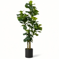 OH ARTS Meilleur Prix 235cm Plante Artificielle Réaliste au Toucher Naturel, Ficus Lyrata pour Décoration de Salon