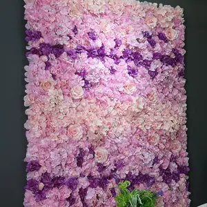새로운 인공 꽃 화환 꽃 벽 패널 웨딩 장식 배경 보존 꽃 벽