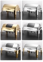 Réchaud de Buffet 9L en Acier Inoxydable, Doré Luxe, Équipement de Traiteur
