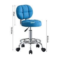 Robuster Metall-Friseurhocker mit Spezial-Hubfunktion und Rollen – Drehbarer Friseurstuhl, Einfacher Schminkhocker für Zuhause