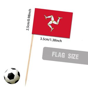Drapeaux de gâteau jetables personnalisés en gros 3,5x2,5 cm pour événements sportifs, le jeu de bâtonnets de dentifrice de l'île de Man - Product Image 2