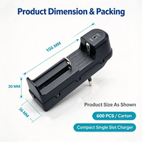 Échantillon Gratuit Chargeur de Batterie Li-ion 18650 AC/DC 500MA 4.2V à Emplacement Unique avec Prise US/EU Sortie 2W pour Appareil Photo et Microphone