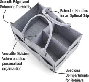 Cesta de Fieltro para Pañales de Bebé, Organizador de Guardería, para Viajes, Venta al Por Mayor - Product Image 4