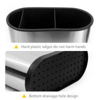 Organisateur rectangulaire d'ustensiles de cuisine baguettes couteau fourchette porte-ustensiles en acier inoxydable avec trous de drainage