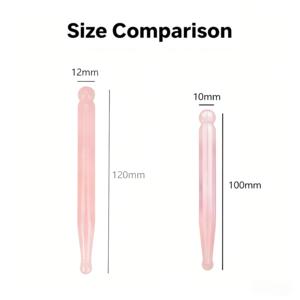 Stylo d'acupuncture en quartz rose poli naturel, cristal de gua sha, énergie des méridiens, masseur facial et corporel, anti-âge, anti-cellulite - Product Image 3