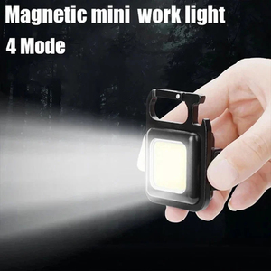 <b>Mini</b> Magnetic COB Keychain Light 500Lumens Bright USB Rechargeable Flashlight 3 Light Modes Portable Folding Bracket Work Lamp - Product Image 6