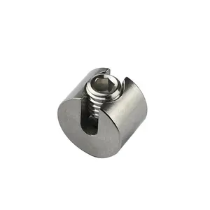 Custom stainless steel fitting metal tube rope end cable rail wire rope clamp end stopper