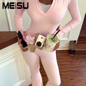 Completo Sportivo da Donna <span class=keywords><strong>2</strong></span> Pezzi: Top Yoga a Maniche Lunghe Aderente e Leggings a Vita Alta Modellanti per Palestra, Corsa e Pilates - Product Image 3