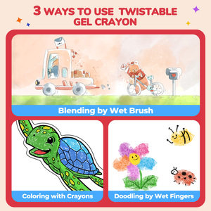 Joycat bút chì màu Jumbo trẻ mới biết đi bút chì màu xoắn 36 màu không độc hại có thể giặt dễ dàng để giữ gel mượt bút chì màu lớn để vẽ đồ chơi - Product Image 6