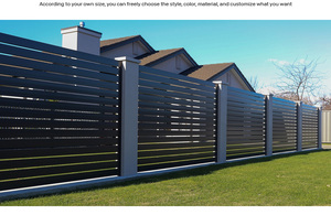 Clôture de jardin en aluminium composite à lames verticales, revêtement poudré blanc - Product Image 4