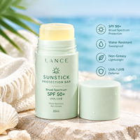Stick solaire léger Lance, résistant à l'eau, SPF 50+, large spectre UVA UVB, non gras, résistant à la transpiration, pour les voyages