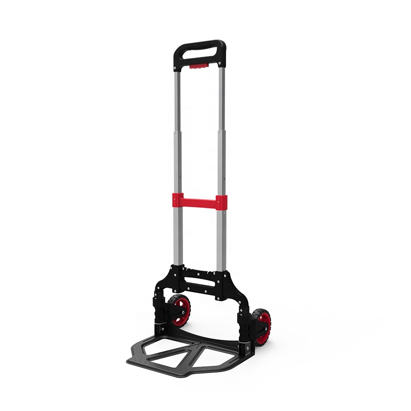 Warehouse Aluminium Folding Luggage Cart Portable Hand Trolley 60KG Load Hand Truck With Two-wheel