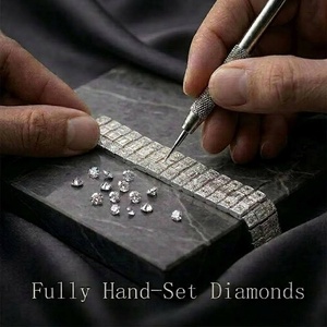 <span class=keywords><strong>Montre</strong></span>-bracelet automatique de luxe pour homme, style Hip Hop, entièrement sertie de moissanite VVS1 couleur D, passe le testeur de diamant - Product Image 4