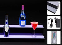 Présentoir à Bouteilles Lumineux à LED, 4 Étagères en Acrylique avec Éclairage LED, Présentoir à Boissons, Étagères Lumineuses pour Bar à Domicile