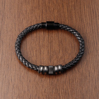Bracelet à breloques en acier inoxydable vintage à fermoir magnétique 316SS tressé unisexe