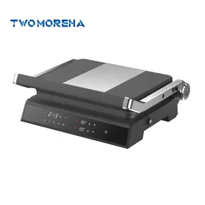 SS stainless steel 2000W 2023 hot sales electric contact grill with LCD display touch screen grill plate panini machine