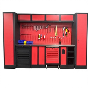 Professional Modular Garage Organization System Tall Cabinet <strong>Pegboard</strong> Panel Drawers Complete Workshop Tool Storage Set OEM Cold - Product Image 1