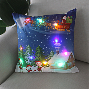 Hot Sale Soft LED <b>Christmas</b> Cartoon Cushion <b>Cover</b> Santa Claus Elk Pillowcase for Home Hotel Hospital Use With Patchwork Technics - Product Image 6