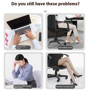 Repose-pieds ergonomique antidérapant en gros pour bureau à domicile et joueurs, avec roulettes - Product Image 4