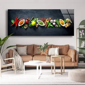 현대 요리 허브 향신료 초밥 용품 숟가락 고급 삽화 포스터 인쇄 그림 크리스탈 도자기 그림 부엌 벽 예술