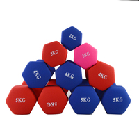 Pasokan pabrik Topton OEM grosir Dumbbell kustom 10Kg besi cor warna-warni Dumbbell Neoprene