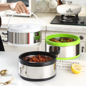 หม้อสแตนเลสสีดำทรงกระบอก 3 ชิ้น ชุดขายดี ความจุเยอะ เก็บความร้อนได้ดี พกพาสะดวก กล่องข้าวสองชั้น - Product Image 2