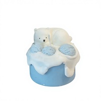 Bougie d'aromathérapie artisanale en cire de soja mélangée, motif petit ours endormi mignon, pour un cadeau de fête d'anniversaire qui réchauffe le cœur
