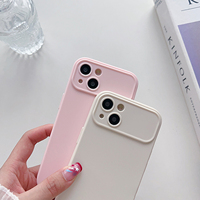 Coque de téléphone portable en TPU givré avec grande fenêtre et support, compatible iPhone 15, iPhone 14 et iPhone 13