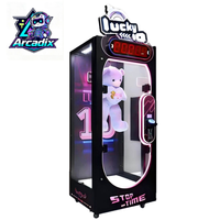 Indoor-Unterhaltungsautomat mit Münzeinwurf: Arcade-Spiel „10 Sekunden Herausforderung“ mit Geschenk- und Preisautomat für Plüschtiere