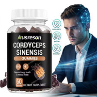 Gummies d'extrait de Cordyceps Sinensis Sauvage SPL – Complément Énergétique et Immunitaire Végétalien – Gummies de Cordyceps Sinensis et Champignon Crinière de Lion