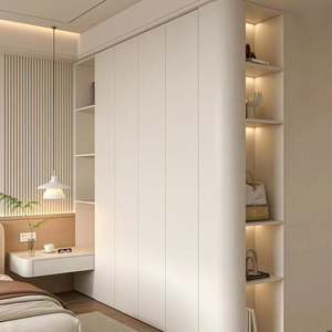 ตู้เสื้อผ้าห้องนอนแบบโมเดิร์นเคลือบแลคเกอร์ลายไม้ ผลิตโดยโรงงานโดยตรง ออกแบบตามสั่ง พร้อมไฟ LED - Product Image 6