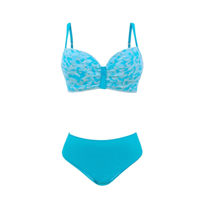 Costume da bagno intero HDJ taglie forti con controllo pancia, vita alta, push-up, scollo profondo, tinta unita blu, nero, rosso, verde 44 46 48 50 - Product Image 1