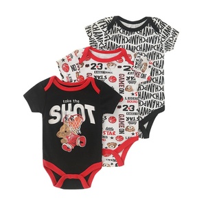 ชุดรอมเปอร์เด็กทารกสไตล์เกาหลีฤดูร้อน ผ้าฝ้าย 100% แบบยูนิเซ็กซ์ ลายพิมพ์แฟชั่นใหม่ ชุดคลุมแขนสั้นแบบเสื้อยืด พร้อมหมวก - Product Image 2