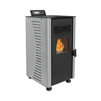 PD-50 Poêle à granulés de biomasse moderne européen autoportant en acier inoxydable sans fumée à alimentation automatique avec Wifi pour salon de villa 60m2