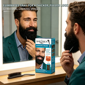 <span class=keywords><strong>Tinta</strong></span> <span class=keywords><strong>per</strong></span> Barba e Baffi Marrone Scuro <span class=keywords><strong>per</strong></span> Uomini, Copertura <span class=keywords><strong>Capelli</strong></span> Grigi, Barba Più Spessa e Folta, Applicazione in 3 Fasi - Product Image 3