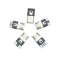 Conector Micro USB Tipo B Macho con Carcasa de Plástico, Juego de Cuatro Piezas para Transferencia de Datos, Corriente de 1.2A, Voltaje de 30V