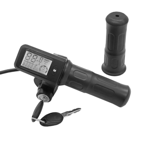 Manette d'Accélérateur à Gâchette ou Pouce pour Trottinette Électrique avec Affichage LED de Puissance, Poignées de <span class=keywords><strong>Guidon</strong></span>, Afficheur de Tension 36V 48V pour Vélo Électrique - Product Image 2