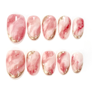 <span class=keywords><strong>Uñas</strong></span> Postizas Reutilizables con Diseño de Corazón y Lazo para San Valentín, Forma Almendrada Corta/Media, Cobertura Completa, con Pegamento, para Uso en Salón, Venta al Por Mayor - Product Image 6