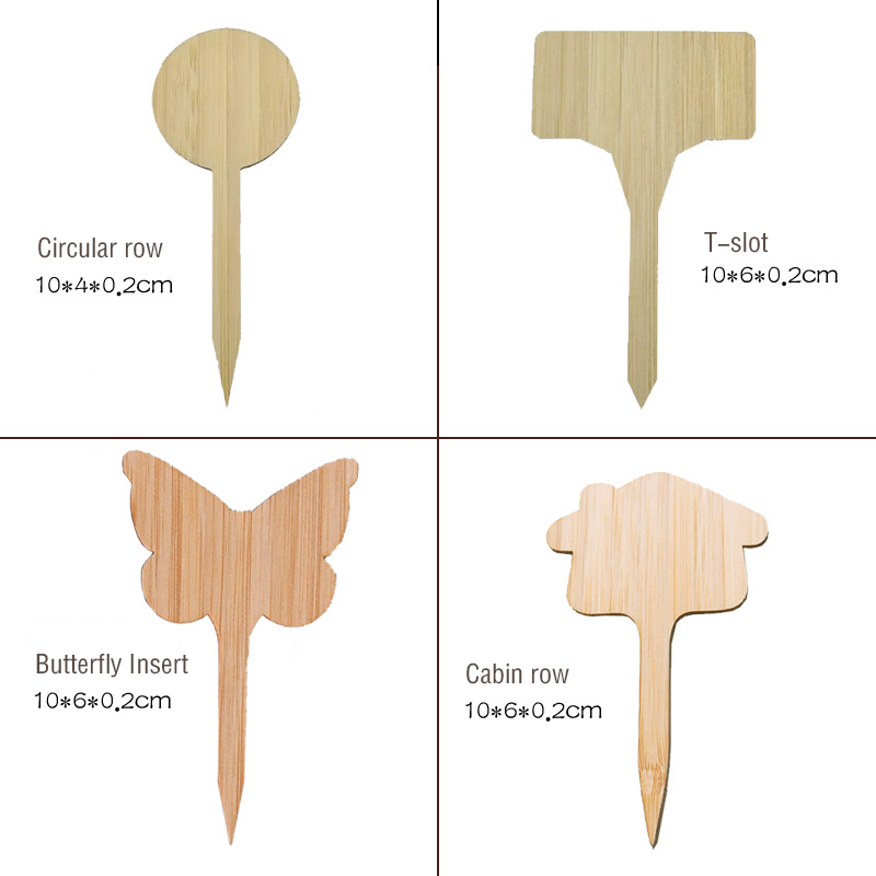 Садовые Ландшафтные знаки, Цветочная вставка, этикетка, карта, пустые гравированные этикетки для растений, бамбуковые T-образные бирки, украшение