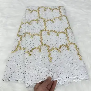 african cotton lace quality lace golden supplier polished lace fabric 100% cotton