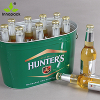 Ventas directas de fábrica MOQ bajo 10L Super Bock Ice Bucket Beer Promocional Galvanizado Metal Square Ice Bucket