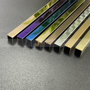 Profilé de protection en U pour carrelage, en acier inoxydable, pour céramique et porcelaine, profilé décoratif en acier inoxydable - Product Image 1