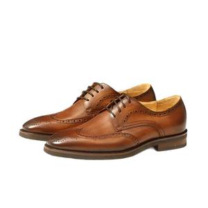 Scarpe Eleganti da <span class=keywords><strong>Uomo</strong></span> in Vera Pelle Stile Coreano con Punta Stile Britannico Brogue Intagliate con Lacci per Matrimonio e Affari Marrone - Product Image 5