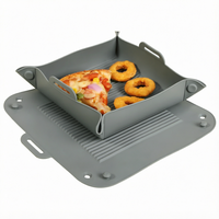 Plateau de cuisson pliable en silicone avec poignée et fond grillagé