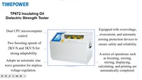 Timepower BDV Oil for Set Testing Machine Insulating Oil Dielectric Strength Meter Auto Transformer Oil Tester High Accuracy