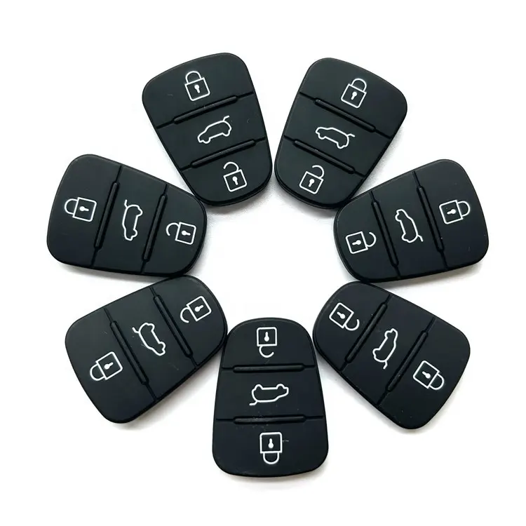 Car key fob case 3 button rubber pad for H-yundai I10 I20 I30 IX35 for k- ia K2 K5 Rio Sportage Flip Car Key