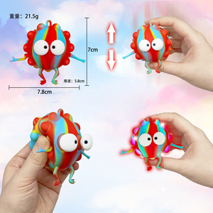 Juguete Antiestrés Creativo Novedoso Luminoso 3D de Silicona con Forma de Globo Ocular y Bola de Carbón, para Aliviar el Estrés y la Ansiedad, Juguete Sensorial de Burbujas para Apretar - Product Image 3