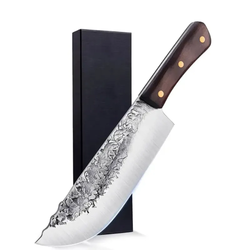 Coltelli da cucina con Logo personalizzato coltello da macellaio forgiato a mano mannaia da 7.5 pollici in acciaio ad alto tenore di carbonio mannaia per carne e verdure coltello da cuoco