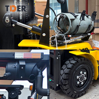 Chariot élévateur à fourche TDER neuf de 3 tonnes, 3,5 tonnes, moteur EPA Eur5, GPL, prix d'usine, mât triplex de 4,5 m, chariot élévateur à fourche à gaz avec déplaceur latéral